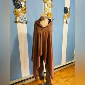 Brown Draped Shawl